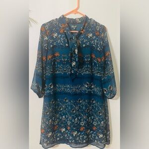 NWT Lily Rose Blue Floral Dress Size S